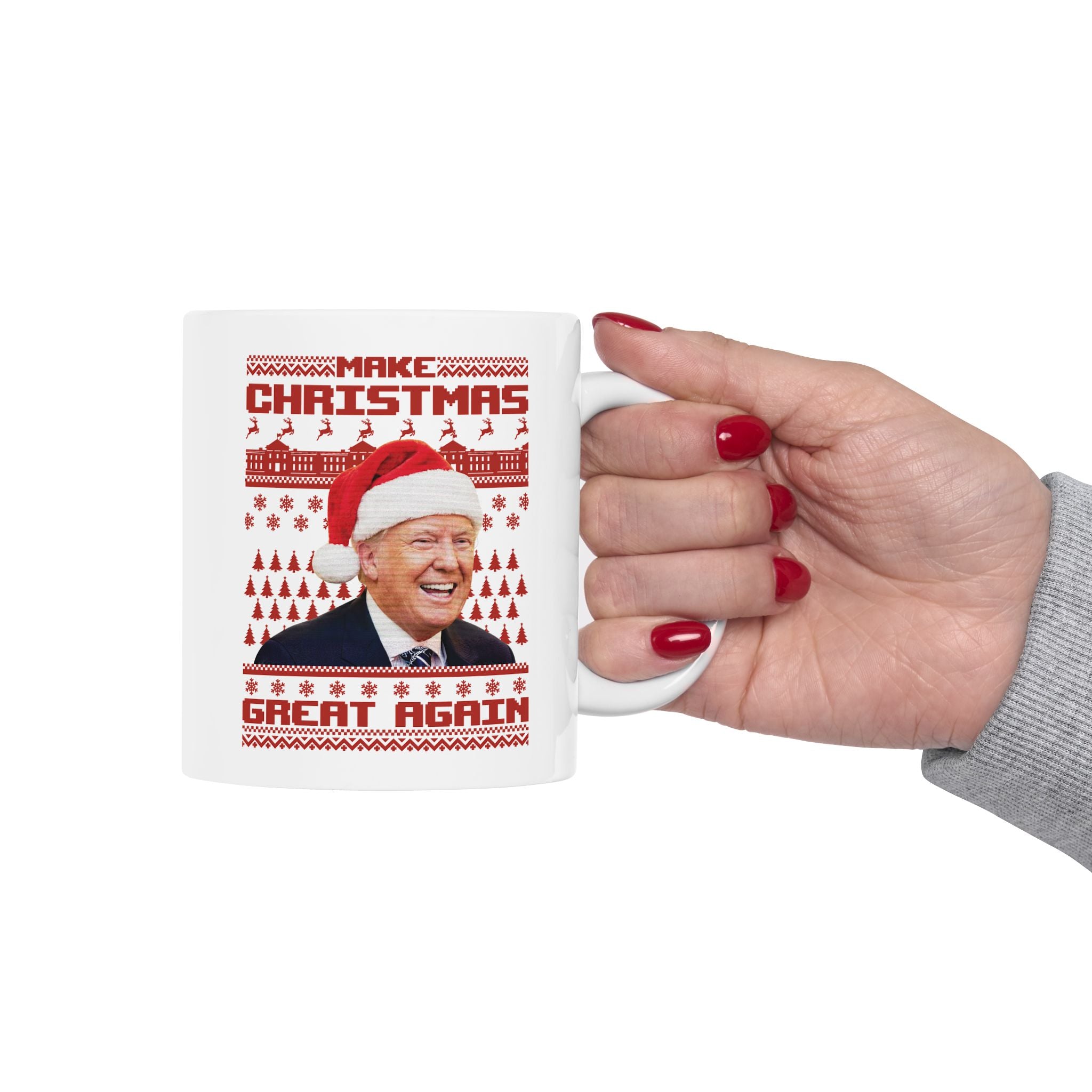 Christmas Ceramic Mug Trump Mug – XMas Holiday Mug Design (11oz, 15oz)